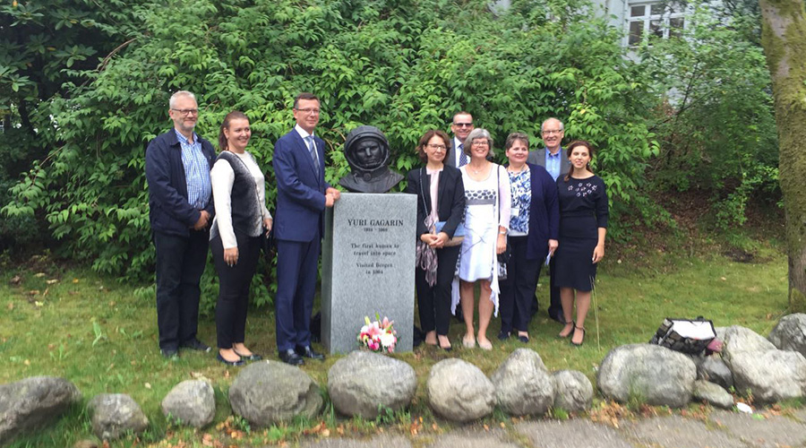 Бюст Юрия Гагарина установлен в Норвегии