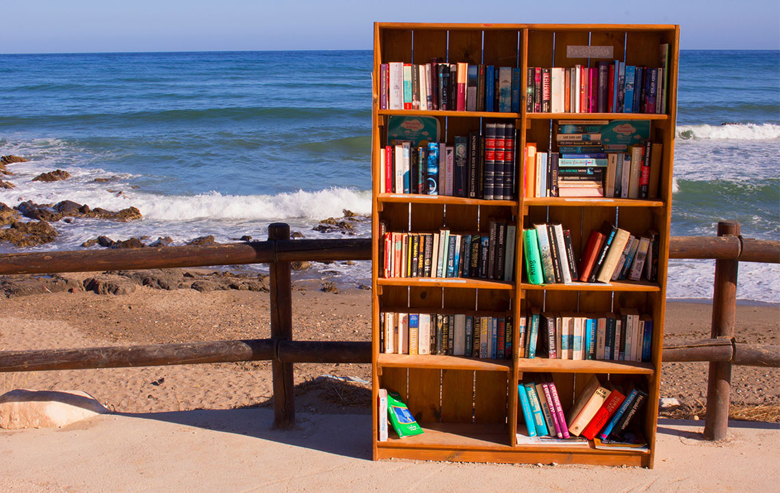 Необычная библиотека на пляже