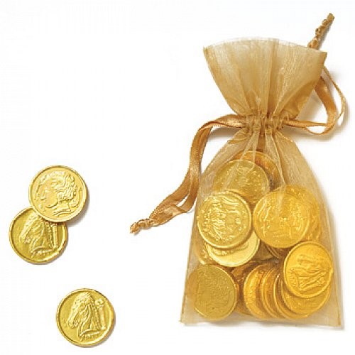 Мешочек с 10 шоколадными монетами
