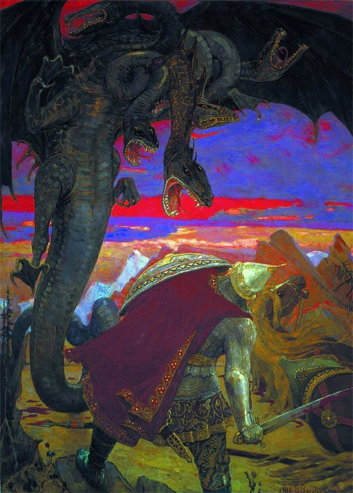 «Бой Добрыни Никитича с семиглавым Змеем Горынычем», 1918 год